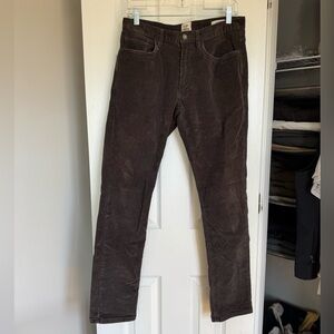 Huckberry brown slim corduroy pants